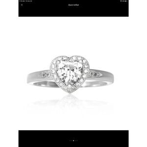 Gorgeous 1 Ct. Halo Design Heart Sim Diamond Ring Sz 8